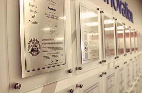 Jobs at Spireon - Wall of Patents - Employees rewarded for bringing in new ideas