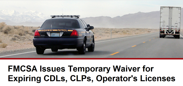 FMCSA Issued a Temporary Waiver