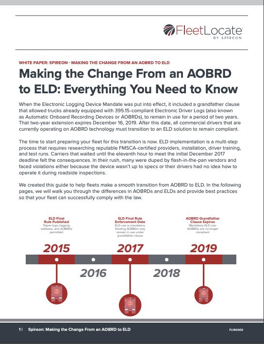 Making the change from an AOBRD to ELD: Everything you need to know - FleetLocate by Spireon