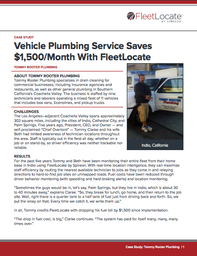 Case study: Tommy Rooter Plumbing cover image - FleetLocate by Spireon